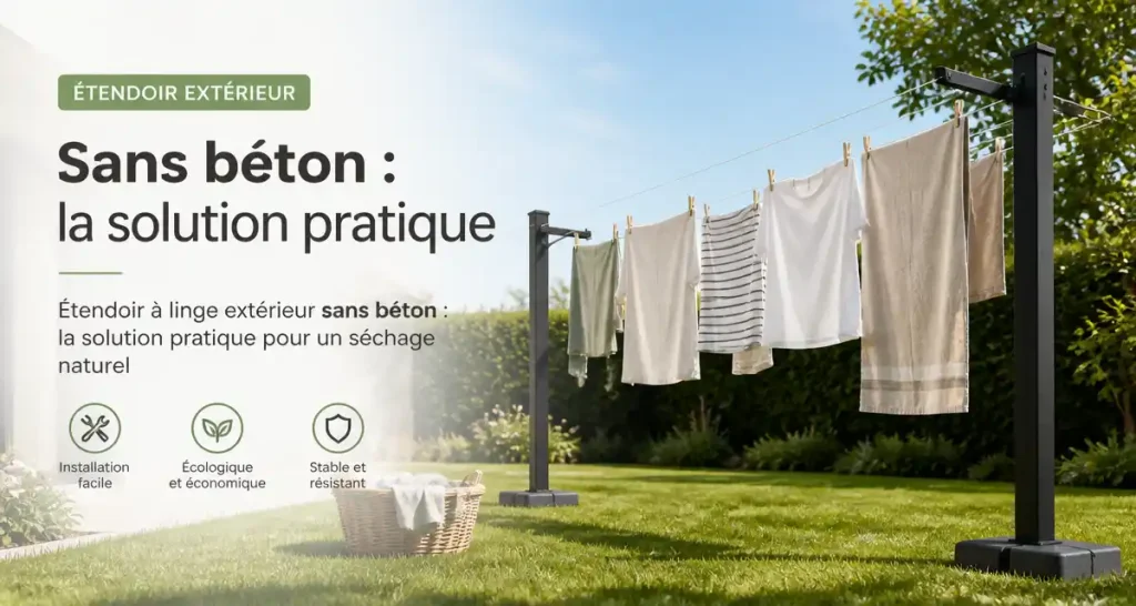 Etendoir extérieur sans béton : la solution pratique