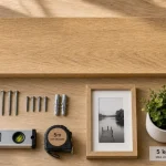Etagere murale 80 cm en chêne naturel, visserie et niveau pour installation