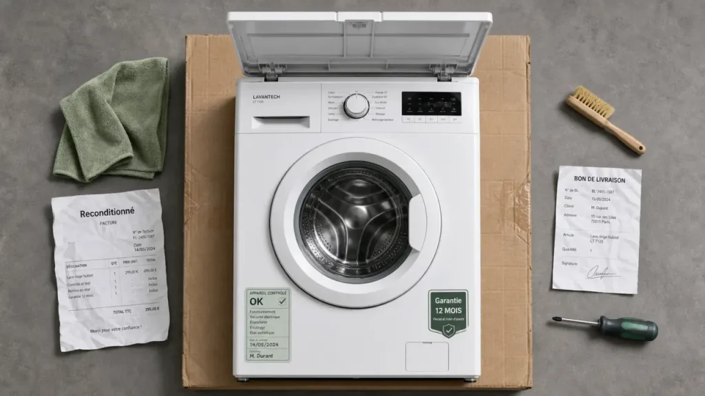 Machine à laver reconditionnée : prix, capacité, garantie 2 ans et livraison en 48h