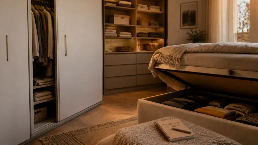 Optimiser sa chambre : choisir entre armoire, dressing et lit coffre