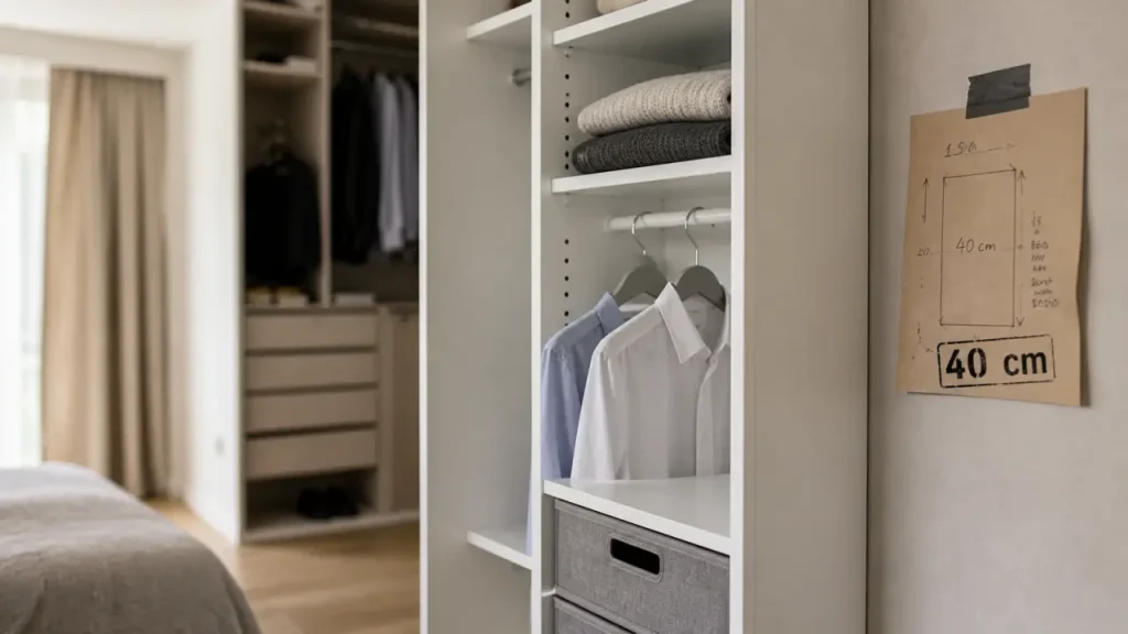 Colonne dressing 40 cm, modulable ou sous-pente : choisir selon la pièce