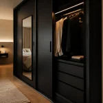 Dressing noir mat avec miroir ou LED