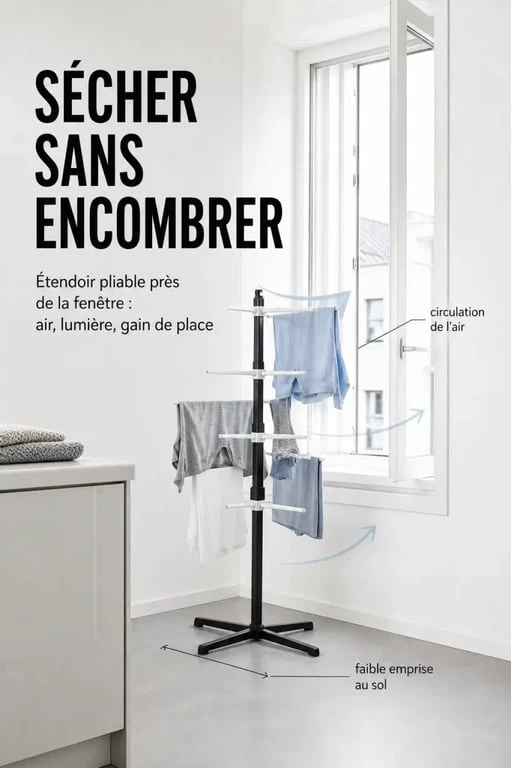 Gifi etendoir a linge en petit appartement : solution compacte pour sécher le linge sans encombrer l’espace