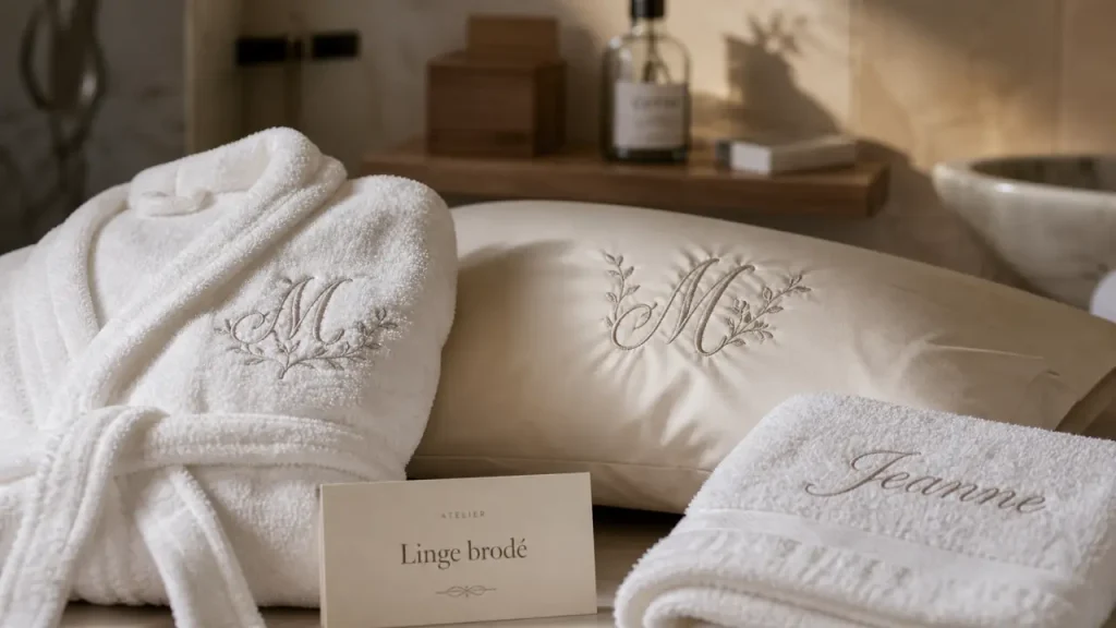 Linge de maison personnalisé : 20 couleurs, 3 polices et une broderie qui fait la différence
