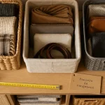 Paniers de rangement pour organiser : paniers en osier, tissu et gris