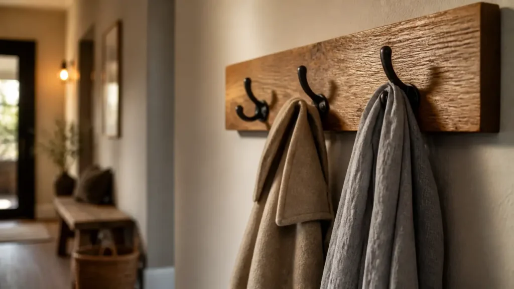 Porte-manteau bois mural : fixation, essences et prix pour choisir le bon modèle