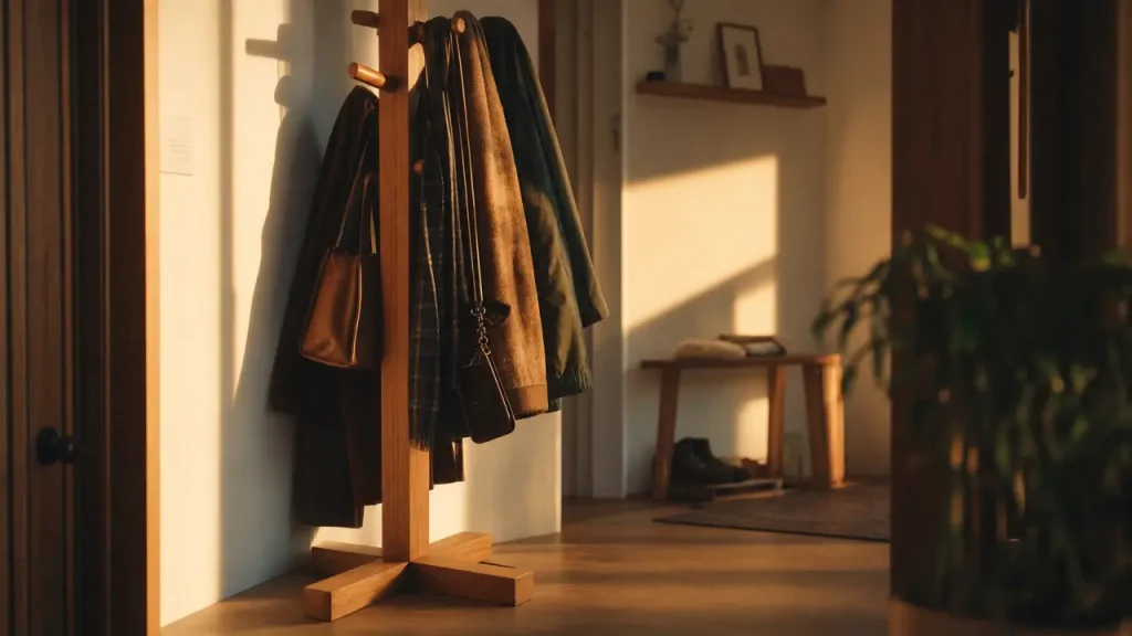 Porte-manteau en bois : sur pied, mural ou meuble, lequel choisir selon votre entrée ?