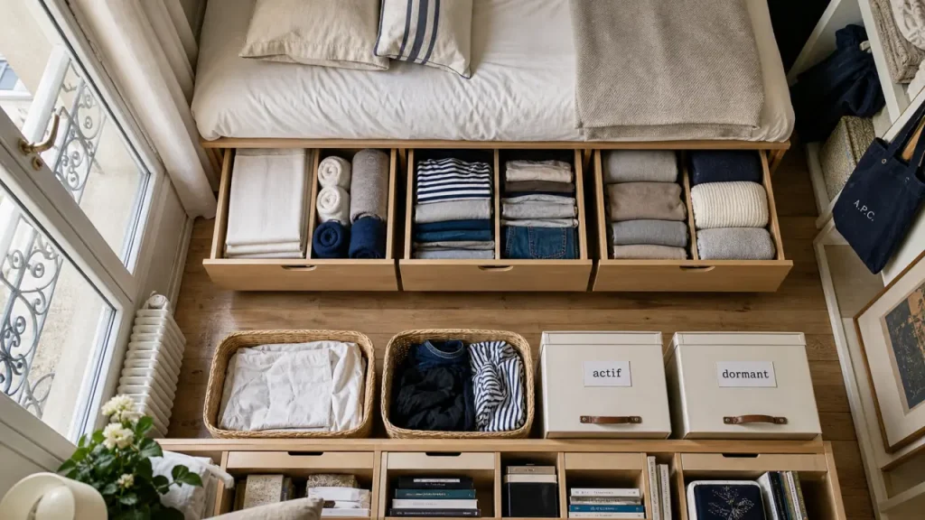 Rangement de linge à Paris : exploiter la hauteur, les niches et les meubles sur mesure