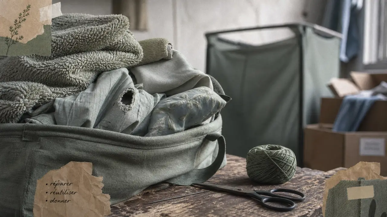 Recyclage linge de maison : trier linge à donner, réparer ou déposer