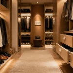 Taille dressing 2 personnes : 6 m² avec 90 cm de passage