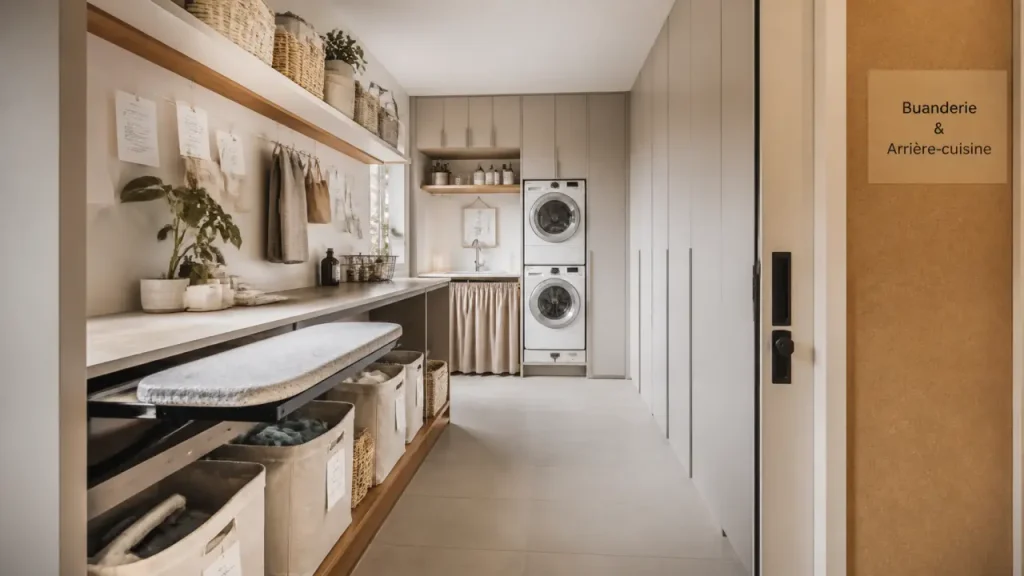 Arrière-cuisine buanderie : organiser linge, provisions et technique sans encombrer la cuisine