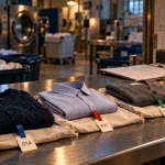 Bulle de linge : linge personnel des résidents trié en blanchisserie