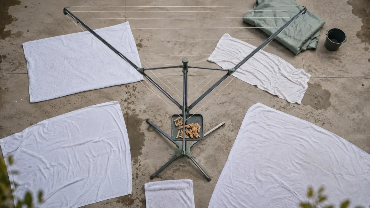 ÉTENDOIR À LINGE PARAPLUIE : étendage stable et hauteur réglable, capacité