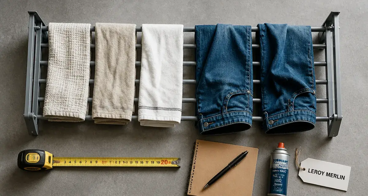 Leroy Merlin étendoir à linge pliable en acier, modèle idéal