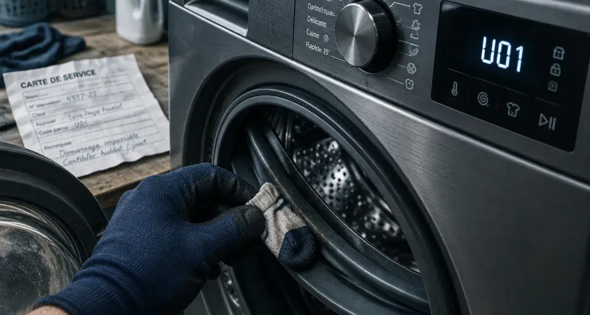 Code erreur u01 lave linge valberg : textile coincé dans la porte