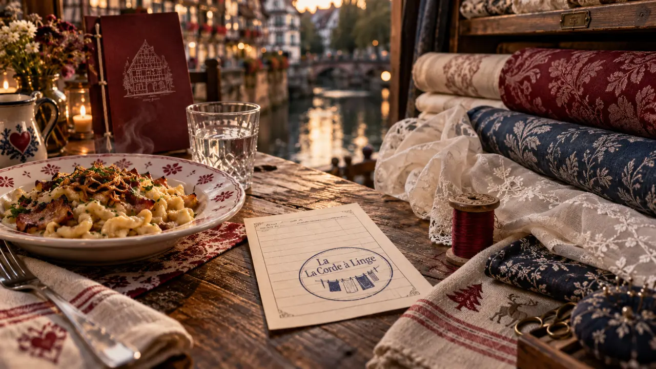 La corde à linge : linge à Gérardmer et ambiance restaurant à Strasbourg