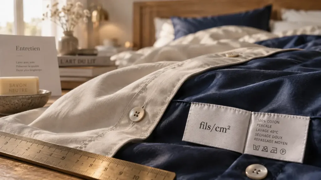 Le linge de lit haut de gamme se choisit d’abord par la matière et les finitions