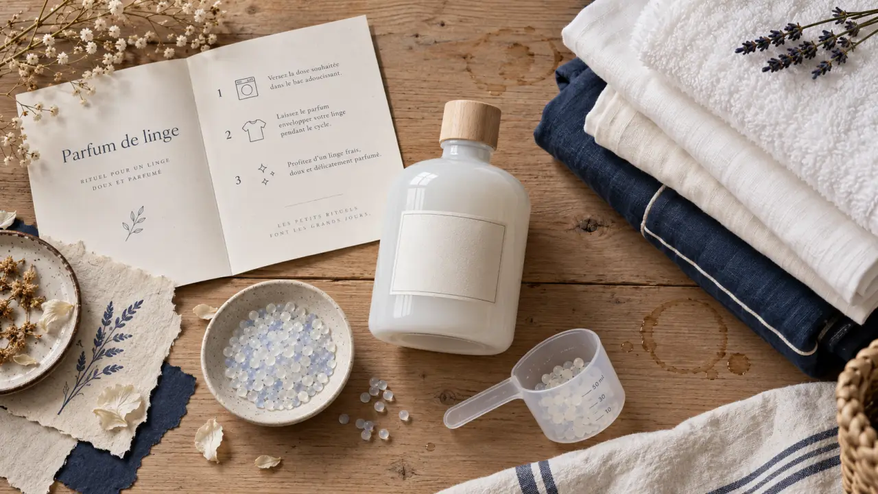 Parfum de linge : flacon et dosage sur linge propre